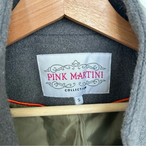 Grey Wool Blend Asymmetric Button Structured Tailored Blazer Coat - Picture 8 of 10